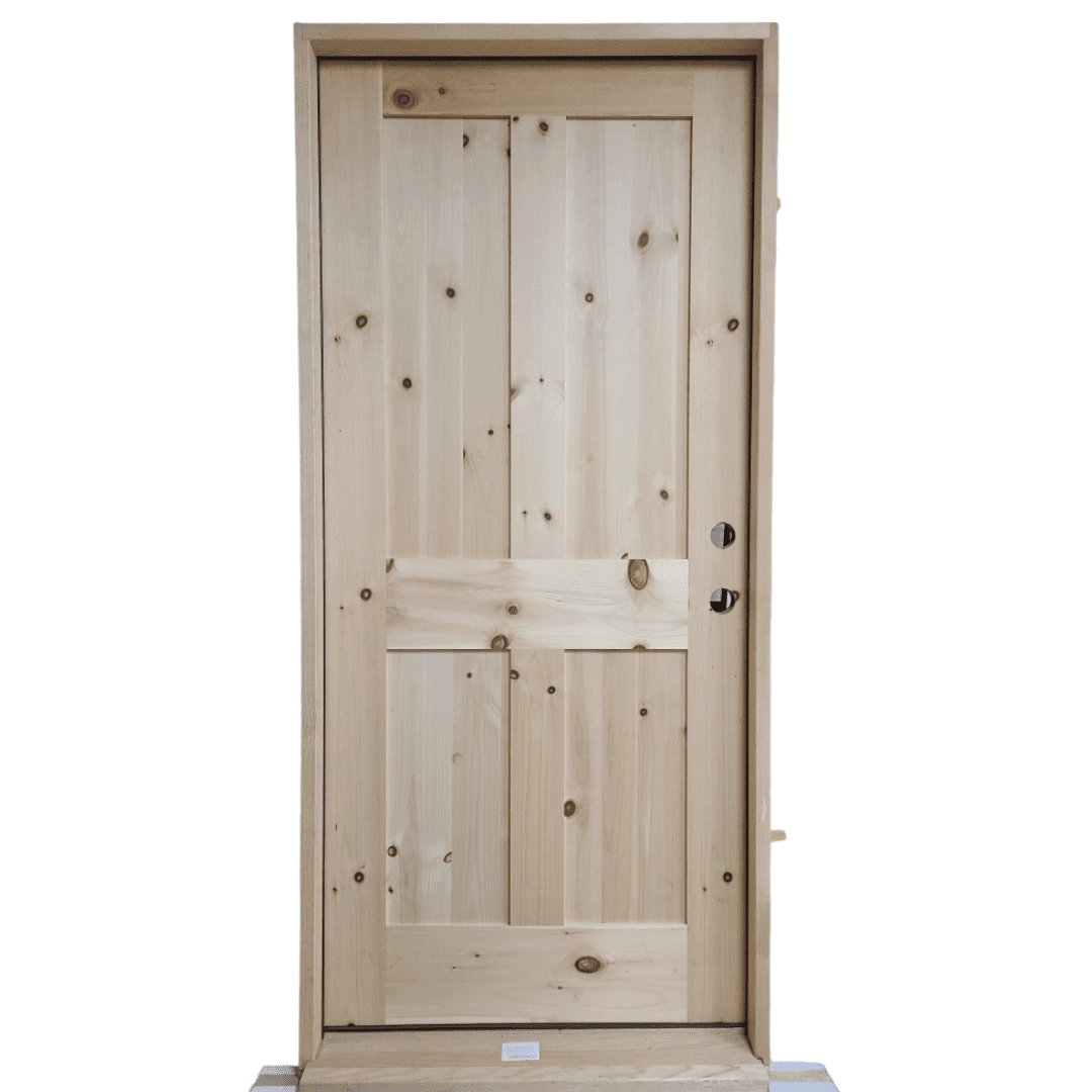 Brosco Exterior Wood Door - Knotty Pine Smooth Star Single Door